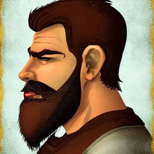 Image similar to a bearded archer, dungeons and dragons character art, portrait