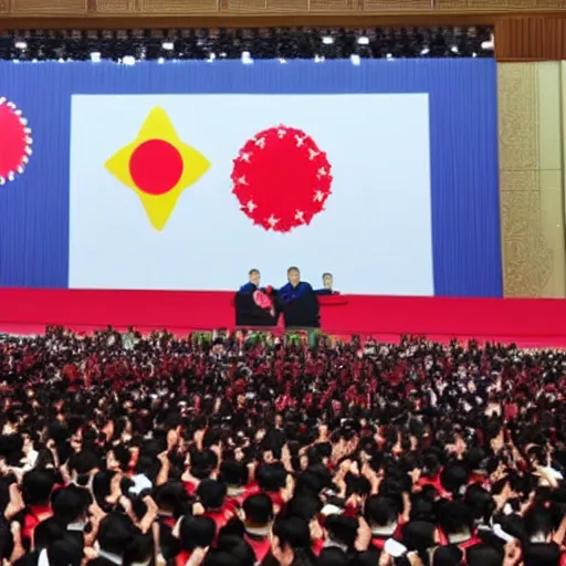 Prompt: xi jinping waving taiwanese flag