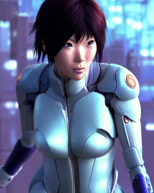 Image similar to weta disney pixar movie still portrait photo of motoko kusanagi the major ghost in the shell : : as cyborg woman by pixar : : by weta, wlop, ilya kuvshinov, rossdraws, artgerm, marvel, maxim cover, latex, octane render, sweaty, iridescent, bright morning, anime, liosh, mucha : :