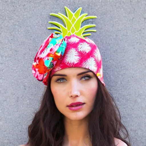 Prompt: pinapple tropic hat