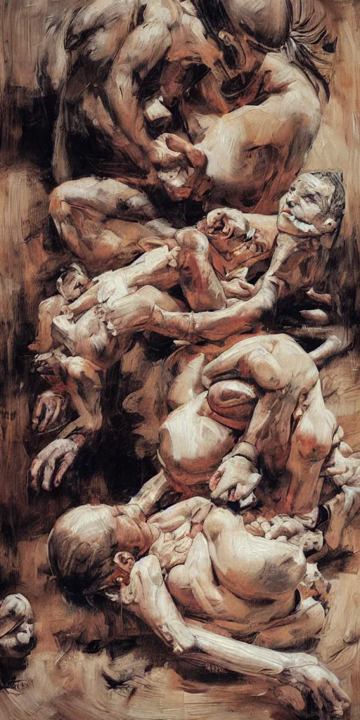 Prompt: oil painting scene from childbirth by kim jung gi