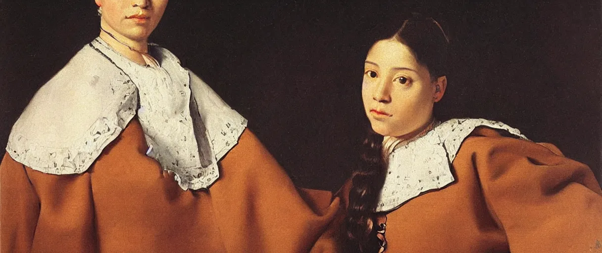 Image similar to painting by diego velasquez, young woman, high resolution, very detailed art