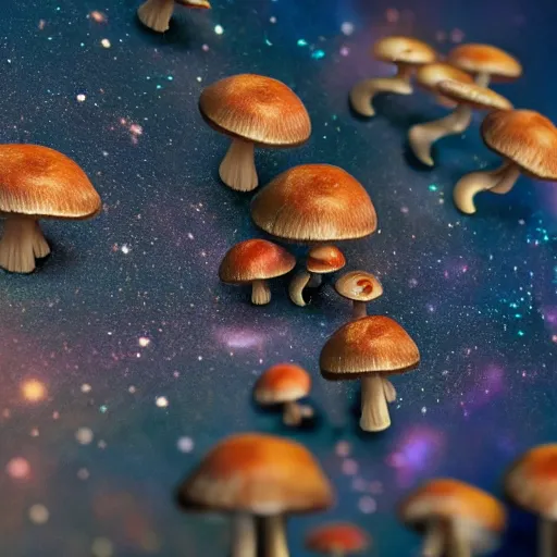 Image similar to mushrooms digesting the universe, 8 k