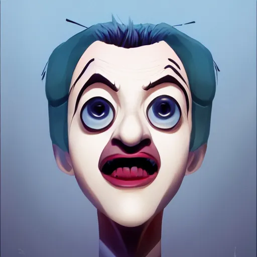 Image similar to face icon stylized minimalist beetlejuice, loftis, cory behance hd by jesper ejsing, by rhads, makoto shinkai and lois van baarle, ilya kuvshinov, rossdraws global illumination