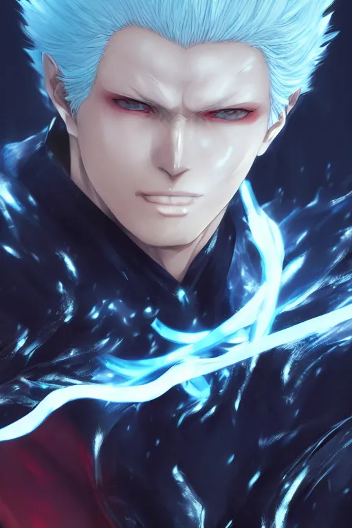 beautiful anime art of Vergil from devil may cry by, Stable Diffusion