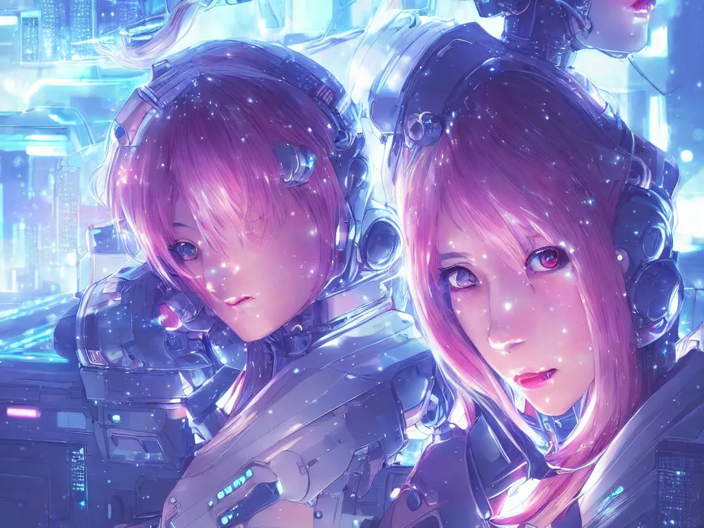 Image similar to portrait anime visual of futuristic female cyber airforce, on neon light tokyo snowy rooftop, ssci - fi and fantasy, intricate and very beautiful, human structure, concept art, sharp focus, anime illustration by rossdraws and luxearte and magali villeneuve and nixeu, frostine engine