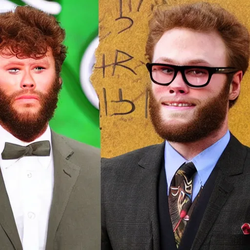 Prompt: child of clint eastwood and seth rogan