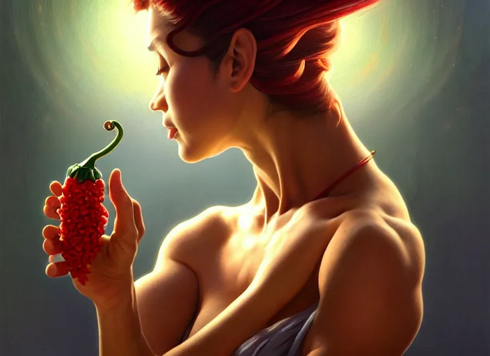 Prompt: a doctor whose head is a pepper, diffuse lighting, fantasy, hospital background, intricate, elegant, highly detailed, lifelike, photorealistic, digital painting, artstation, illustration, concept art, smooth, sharp focus, art by frank frazetta and marco bucci and loish and rossdraws and artgerm and alphonse mucha