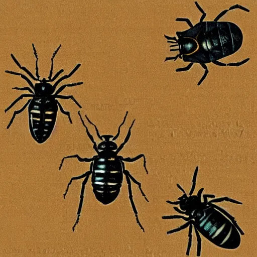 Prompt: gregor samsa transformed into a carpet beetle insect identification guide, highly detailed, photorealistic