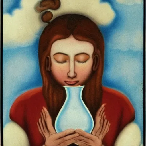 Image similar to milk jug god, in the clouds, godly, divine, beautiful
