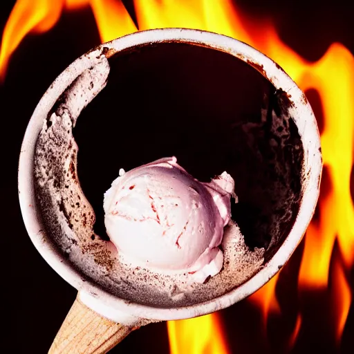 Image similar to photo of a burning ice cream