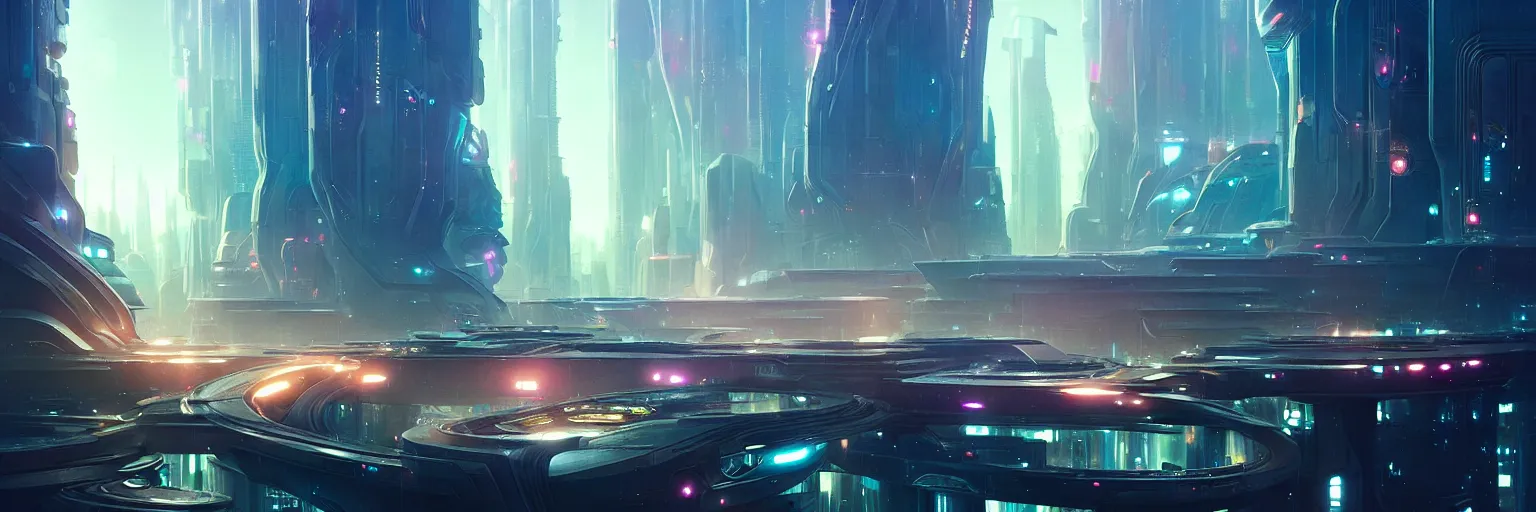 Prompt: out of focus scene of a futuristic magicpunk cityscape, bokeh, hyper photorealistic, crispy quality, digital photography, art by pascal blanche, art by artgerm, art by greg rutkowski,