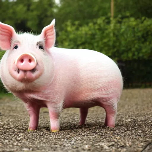 Image similar to cute pig using orange inmate clothes