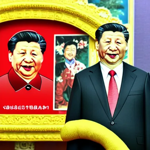 Prompt: portrait of Xi Jinping looking like Winnie the Pooh, parody