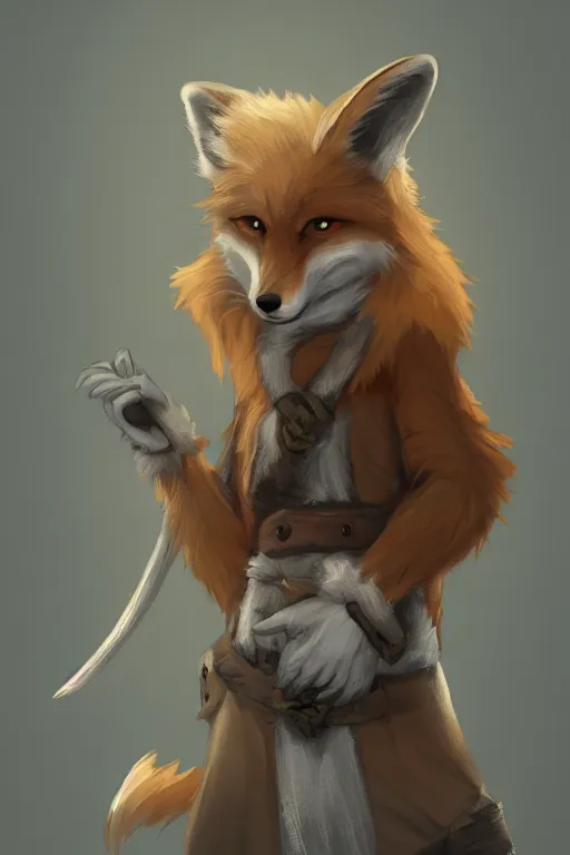 Image similar to an anthropomorphic medieval fox with a fluffy tail, backlighting, trending on artstation, digital art, furry art, trending on furaffinity, fantasy art, by kawacy