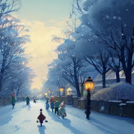 Prompt: a wholesome animation key shot of a cute empty daytime winter village runway, studio ghibli, pixar and disney animation, sharp, rendered in gouache painting, anime key art by greg rutkowski, bloom, dramatic, dynamic lighting