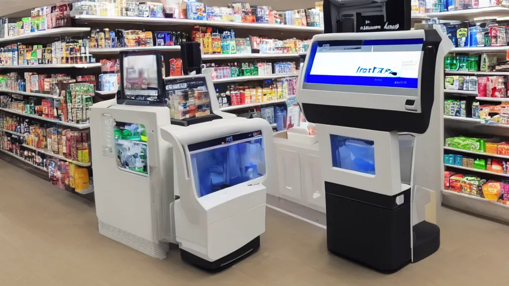 Prompt: instax efficacious convenience store robo - cashier