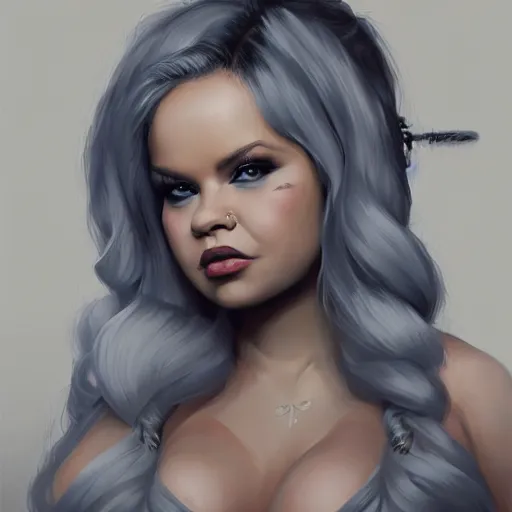 Prompt: lucious trisha paytas in the style of greg rutkowski