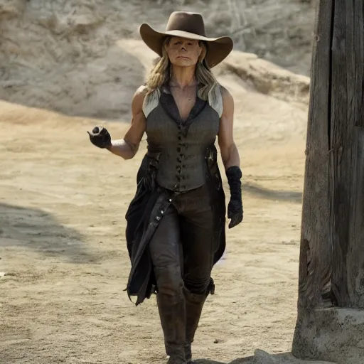 Image similar to linda hamilton as william in season 1 of westworld