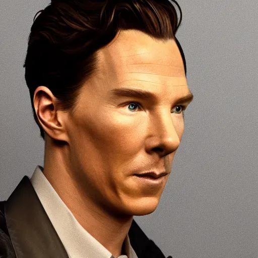 Prompt: hyperrealistic film still of benedict cumberbatch with haircut from ace ventura pet detective, stunning 3 d render, inspired by istvan sandorfi & greg rutkowski & unreal engine, perfect symmetry, dim volumetric cinematic lighting, 8 k octane comprehensive render, extremely hyper - detailed, incredibly lifelike attributes, intricate, real flesh texture, masterpiece, artstation, stunning,