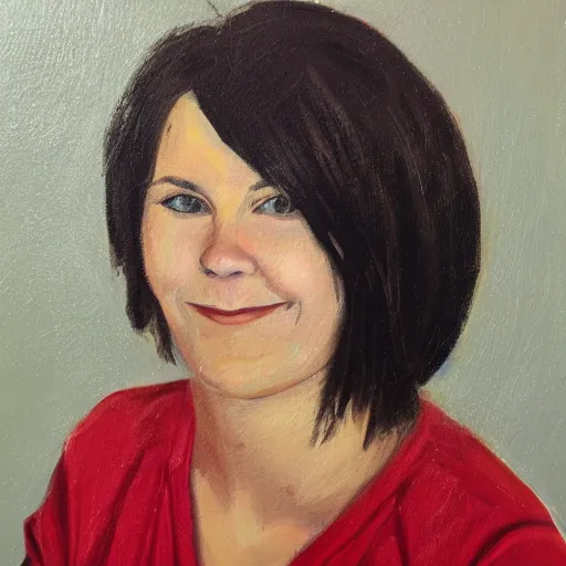 Prompt: a portrait painting of krissy standford