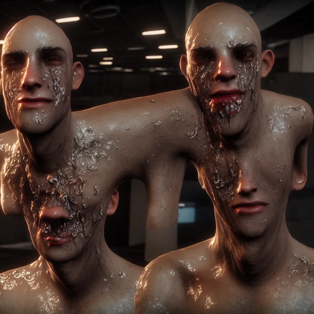 Image similar to sweat face unreal engine