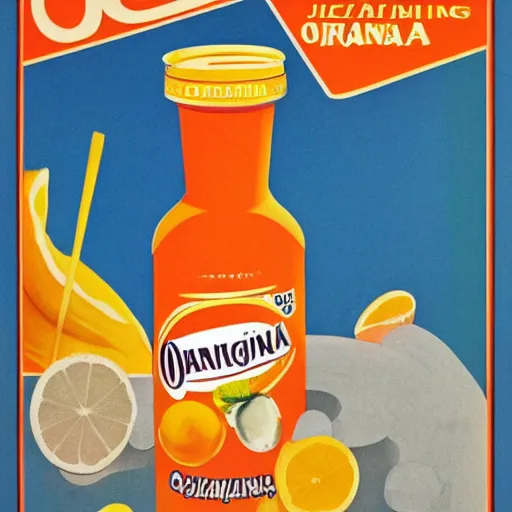 Prompt: orangina poster.