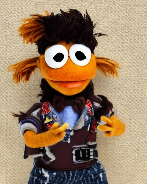 Image similar to adin ross as a muppet. highly detailed felt. hyper real photo. 4 k.