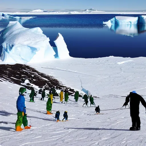 Prompt: the antarctic olympics