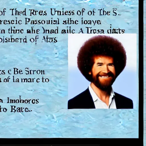 Image similar to Bob Ross President of the United States