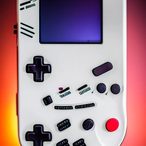 Prompt: An Aztec Game Boy, 100mm macro, bokeh, detailed, studio-lighting, award-winning