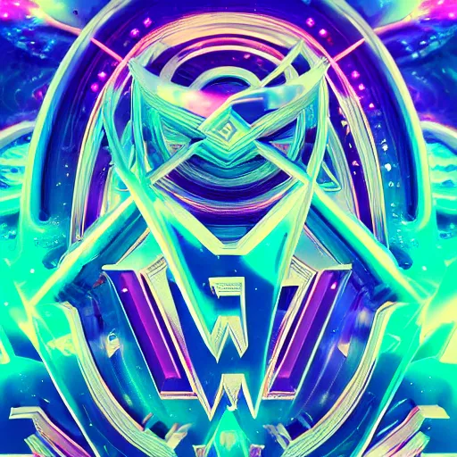 Image similar to a and w vaporwave logo, colorful, digital art, cosmic, 3 d high definition, trending on art station, photorealistic, high resolution, 8 k, octane, hyper detailed, insane details, intricate, elite, ornate, elegant trend, highly detailed and intricate, sharp focus, photography, unreal engine