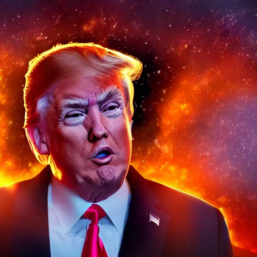 Image similar to donald trump as the sun looking over a field of screaming teenagers. digital painting, high detail, 8 k, film still