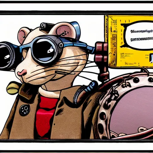 Image similar to a rat with steampunk googles, by Akira Toriyama