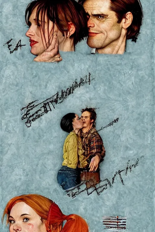 Image similar to eternal sunshine of the spotless mind painted by Norman Rockwell