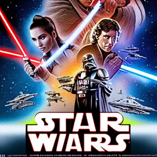 Image similar to super detailed star wars movie poster with ben shapiro, snooki and kim kardashian, 8k full HD photo, cinematic lighting, anatomically correct, oscar award winning, action filled, correct eye placement,