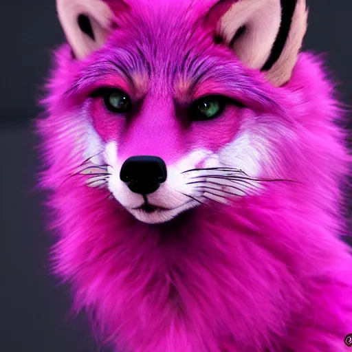 Prompt: gorgeous magenta werefox fursona, furaffinity