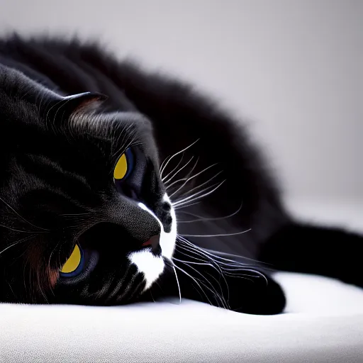 Angry Face Of Yellow Eyes Black White Cat HD Cat Wallpapers