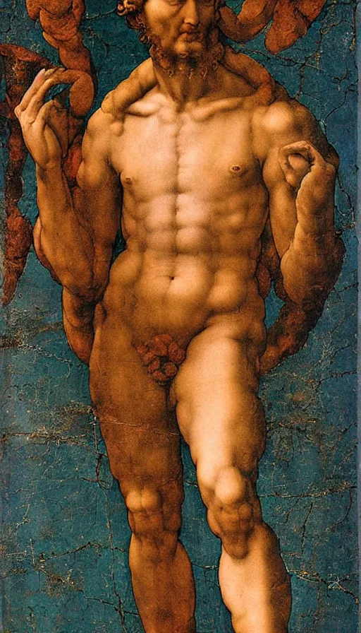 Image similar to Michelangelo\'s painting of David