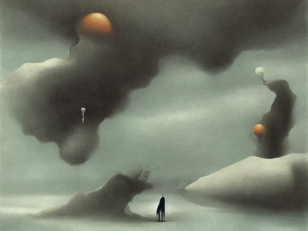 Image similar to Inverted hailstorm. Painting by Salvador Dali, Beksinski