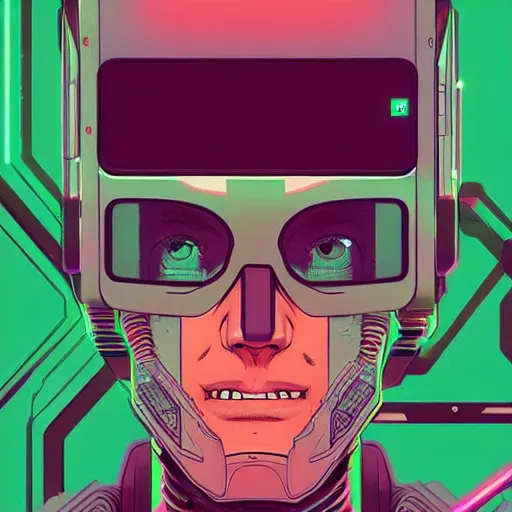 Image similar to a portrait of a cybernetic hacker, cyberpunk concept art by josan gonzales and moebius,