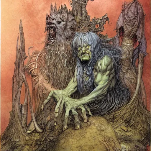 Image similar to a gigantic troll by brian froud and alan lee