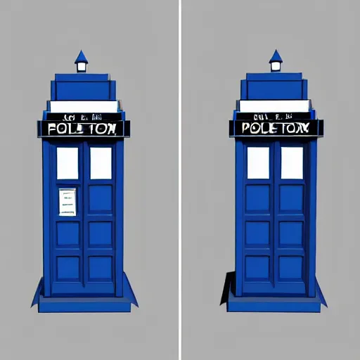 Image similar to low poly tardis from dr. who
