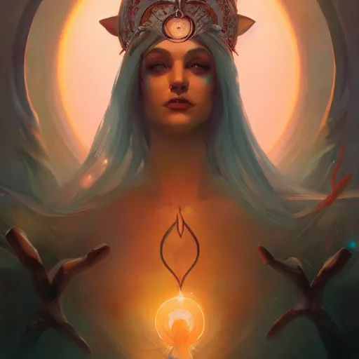 Prompt: the goddess of fate by pete mohrbacher and greg rutkowski, digital art, unreal engine 5, wlop, trending on artstation, deviantart, pinterest, symmetrical portrait, rule of thirds, 4K UHD image