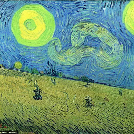 Image similar to eschers metamorphosis as painted by van gogh, surreal and detailed