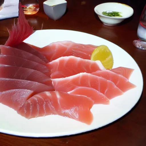 Prompt: sashimi made of dragon meat