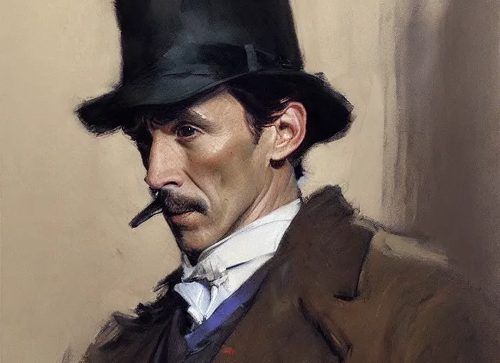 Image similar to a highly detailed beautiful portrait of sherlock holmes, by gregory manchess, james gurney, james jean