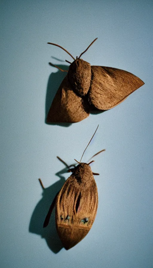 Image similar to 7 0 s movie still of a moth in the head, cinestill 8 0 0 t 3 5 mm eastmancolor, heavy grain, high quality, high detail