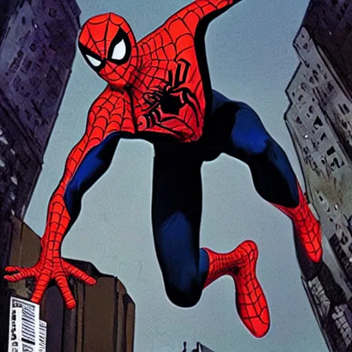 Image similar to spider - man is transforming into a werewolf, style of alex ross