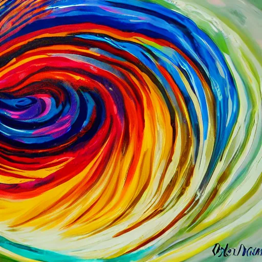 Prompt: acrylic swirl painting